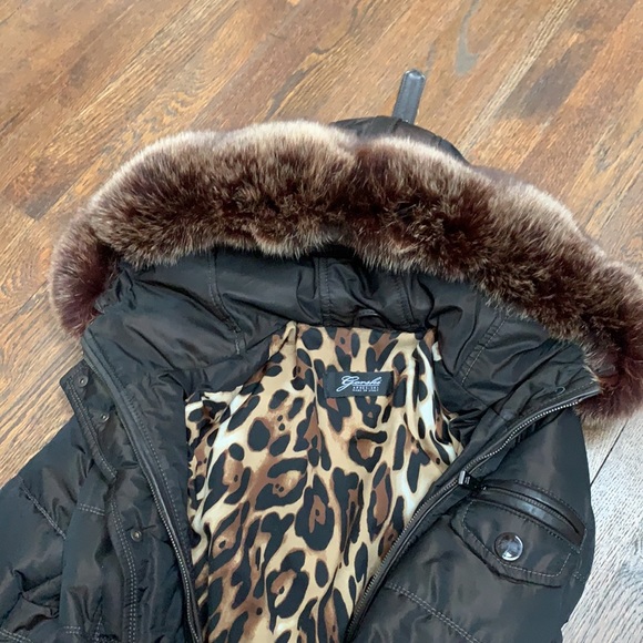 Gorski Down Cost with Mink Collar & Leather Details - Picture 4 of 4